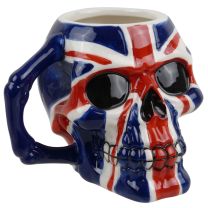 Union Jack United Kingdom Britain Hand Painted Skull Mug Gift Boxed 