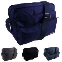 Lorenz Nylon Unisex Cross Body Bag Shoulder Bag Black, Navy, Grey and Dark Teal