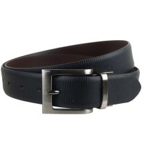 Mens Reversible 1.25" Wide Leather Belt by Mala Leather; Striped Collection 