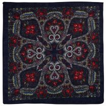 Unisex Navy/Red Vintage Rose Bandana Cotton 