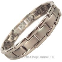 Mens Chrome Finish Titanium Magnetic Bracelet Link Design Health 15 Magnets Therapy