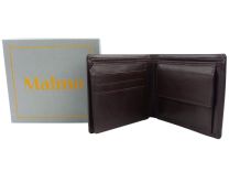 Mens Quality Leather Wallet by Mala; Malmo Collection Gift Boxed Brown
