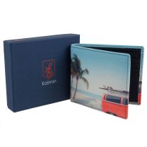 Mala Leather Mens Slim Wallet Retro Camper Van Gift Boxed Kalmin Collection