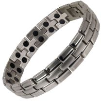 Sisto-X Mens Stainless Steel Magnetic Bracelet 38 Magnets 