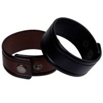 Pickled Moon Mens Genuine Leather Popper Wristband 