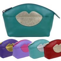 iLi New York Ladies Leather Lip Cosmetic Pouch