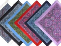 Paisley Print Bandana/Scarf Bikers 6 Colours Middle Eastern 60s 21" x 21" Sqaure