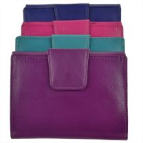 Ladies Fuschia or Blue Medium Leather Purse/Wallet by Abbotsbury Handy Coin Section