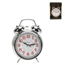 Hometime Chrome Quartz Double Bell Traditional Alarm Clock