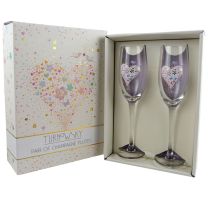 TURNoWSKY Champagne Flutes, Wedding, Engagement, Anniversary Gift Boxed 