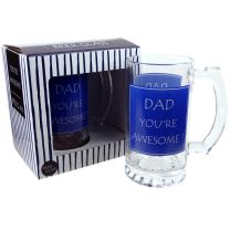 Dad You're Awesome! Glass Beer Tankard by The Leonardo Collection Gift Boxed 