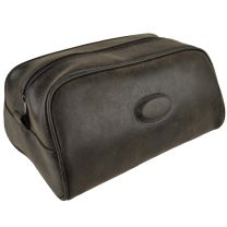 Mens Faux Leather Washbag by RED X Travel Toiletries Handy Classic Brown