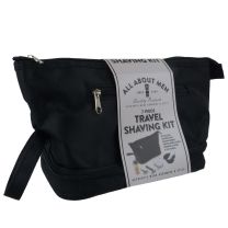 Mens Travel Shaving Grooming Kit Washbag by RED X Toiletries Black 