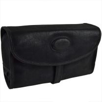 RED X Mens Black Faux Leather Hanging Travel Washbag Hudson Collection
