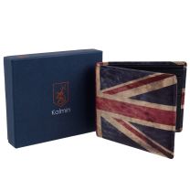 Mala Leather Mens Slim Wallet Union Jack Kalmin Collection