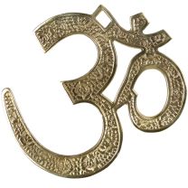 Solid Brass OM AUM Wall Plaque Hindu Buddhist Gift Present Religion