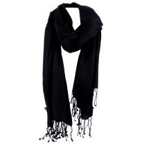 Ladies Large Scarf Wrap Viscose Black 