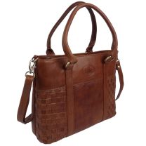Rowallan Ladies Leather Kasbah Medium Top Zip Bag Cognac 