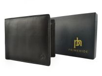 Prime Hide Leather Mens Tri-Fold Coin & Card Wallet