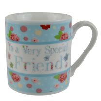Fine China "To a Very Speical Friend " Muc Cup Candy Collection Flowers Gift