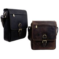 Visconti Leather Mens Messenger Bag - Hunter Collection