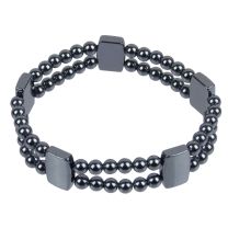 Equilibrium Mens Ladies Stretchy Expandable Hematite Bracelet