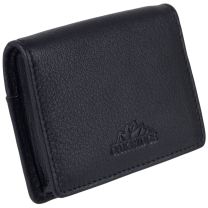 Oakridge Leather Mens Coin Tray Purse with Credit Card Slot - Black