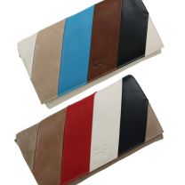 Ladies Soft Leather Flap Over Clutch Bag by GiGi Classic Stripes Handbag