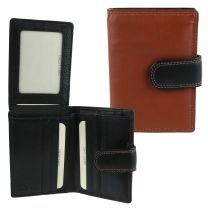 Mens Slim LEATHER Tabbed Credit Card Holder Wallet by Golunski Tan & Black