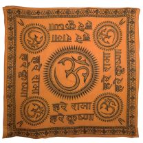 Large Orange OM AUM Wall Hanging Hindi Scarf Chakra Hindu Buddhist