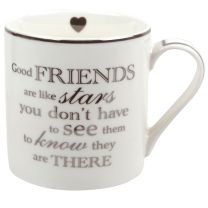  Heart To Home Good Friends White China Mug Cup L&P