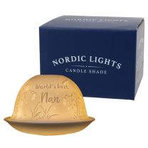 Nordic Light "World's Best Nan" Candle Shade White Bone Porcelain 