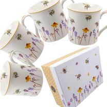 Gift Boxed Set of 4 Mugs Busy Bees Range by The Leonardo Collection 