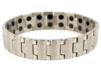 Mens Copper with Chrome Finish Titanium Magnetic Bracelet Health 40 Magnets Therapy