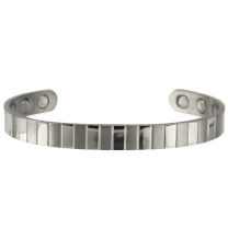 Unisex MAGNETIC Titanium Bracelet/Bangle Elegant Lines 6 Magnets Health Rare Earth NdFeB