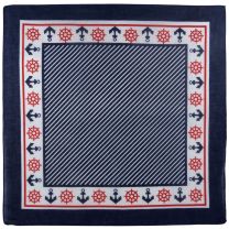 Mens Ladies Navy Bandana Bandanna Nautical Sailing Stripes Anchor Ships Wheel