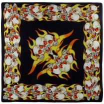 Mens Boys Flames Fire Evil Skulls Black Blk Bandana Bandanna Bikers Urban