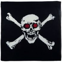 Mens Boys Skull & Crossbone Red Eyes Black Bandana Pirates Jolly Roger