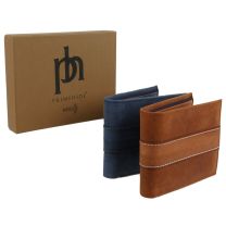 Prime Hide Leather Men's Trifold Coin & Card Wallet RFID Blocking