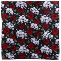 Skulls and Roses Cotton Bandanna Scarf Fancy Dress, Festivals