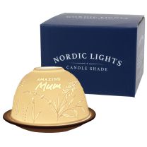 Nordic Light "Amazing Mum" Candle Shade White Bone Porcelain 