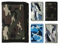 Mens Boys Camouflage Canvas Wallet Tri-Fold Camo Slim Teens Value