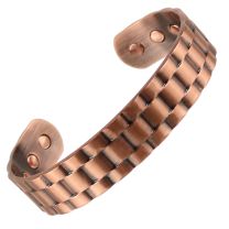 Sisto-X® Copper Magnetic Bracelet/Bangle Chunky Link Design 6 Magnets Health NdFeB