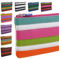 Colourful Leather Coin Purses With Integral Key Fob By iLi New York 11 Gorgeous Colours