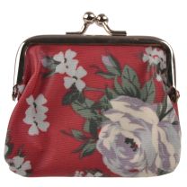 Ladies Girls Teen Vintage Rose Lined Clasp Coin Purse Oil Cloth Cute Handy