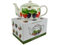 Fine China White Orchard Fruits Teapot by The Leonardo Collection Gift Boxed Present Kitchen