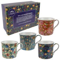 The Leonardo Collection Set of Four China Mugs by William Morris Birds Collection