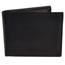 Mens/Gents Classic Oakridge Leather Bi-Fold Wallet Black Coin Pocket