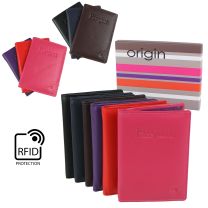 Ladies Mens Leather Passport Holder RFID Protection by Mala Origin 6 Colours