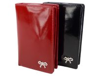 Ladies Medium Flap Over Patent LEATHER Purse/Wallet by Mala; Allure Collection